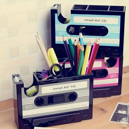 Retro Cassette Desk Organizer