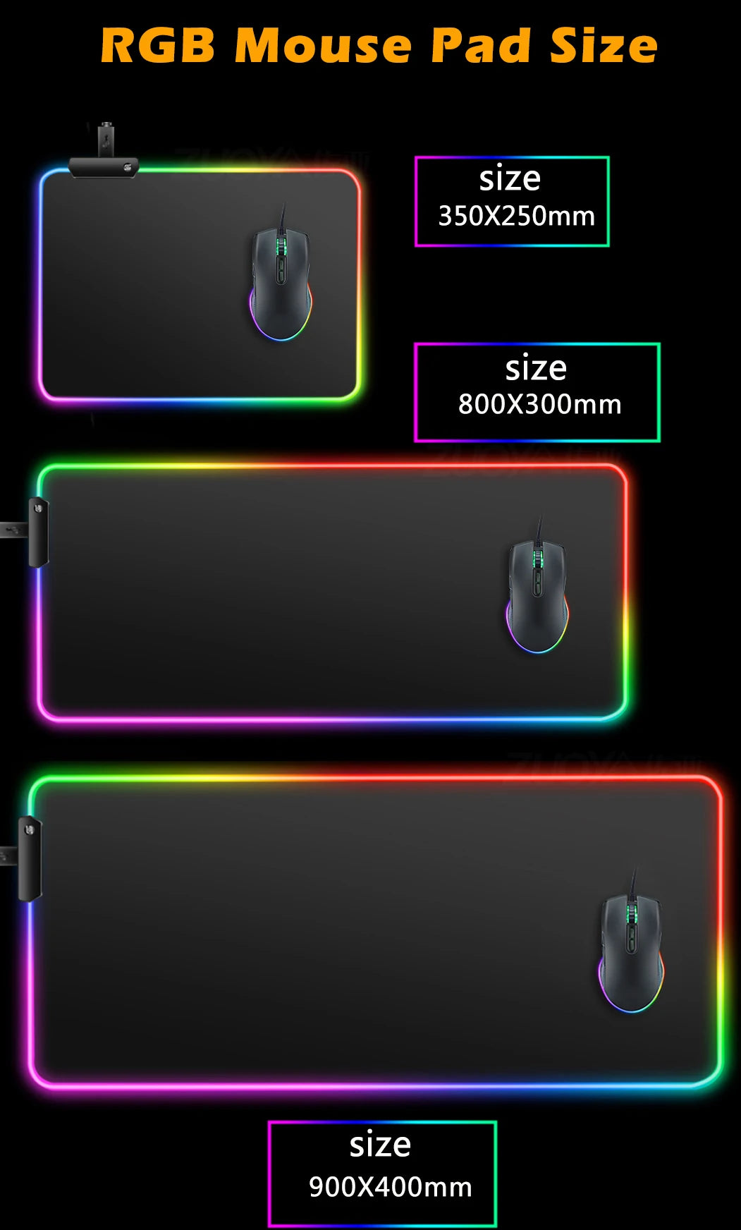 LED Backlit XXL Mouse Pad & Keyboard Mat
