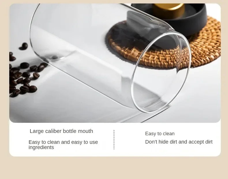 Vacuum Glass Coffee Bean Storage Jar