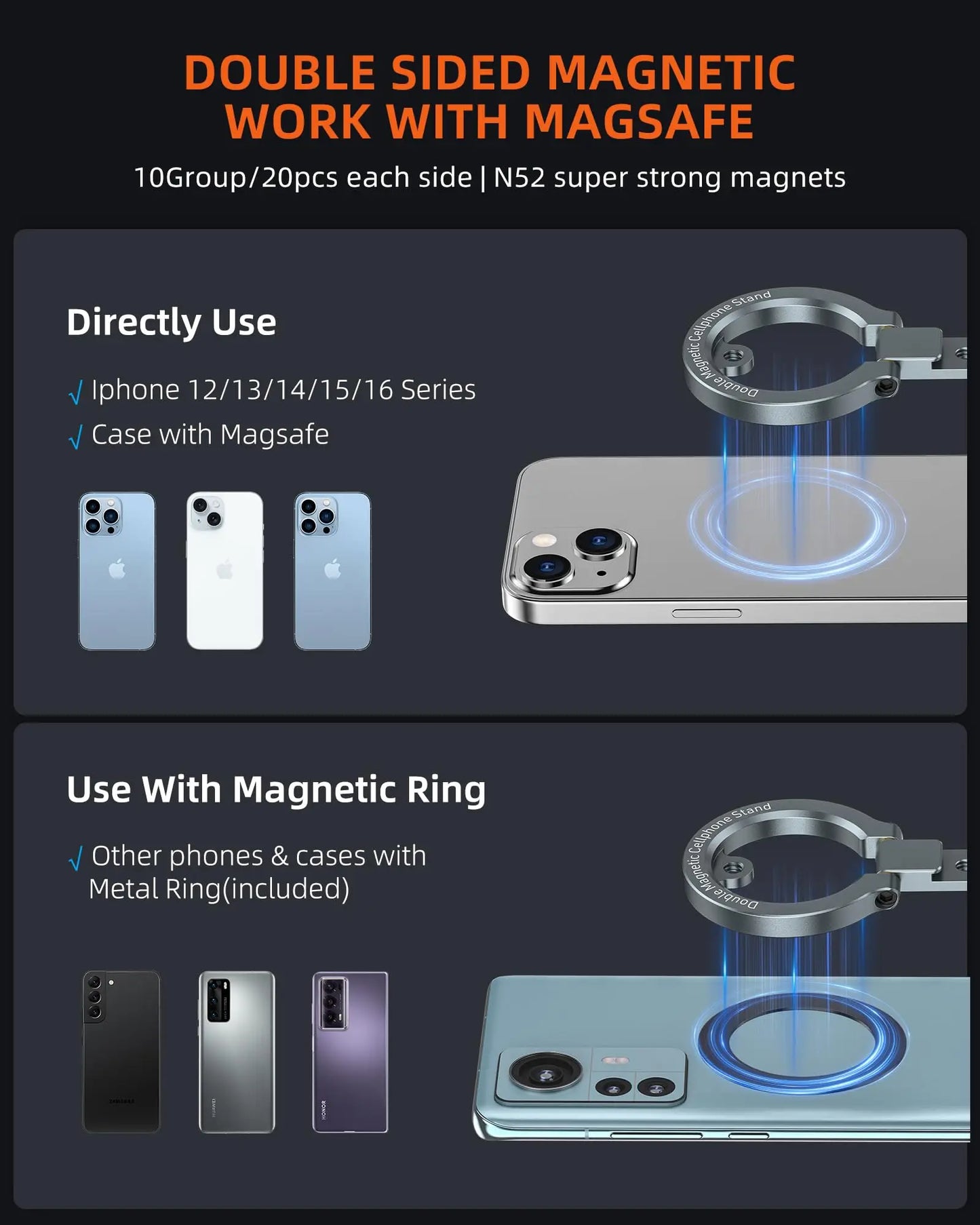 Dual Magnetic Phone Stand Mount
