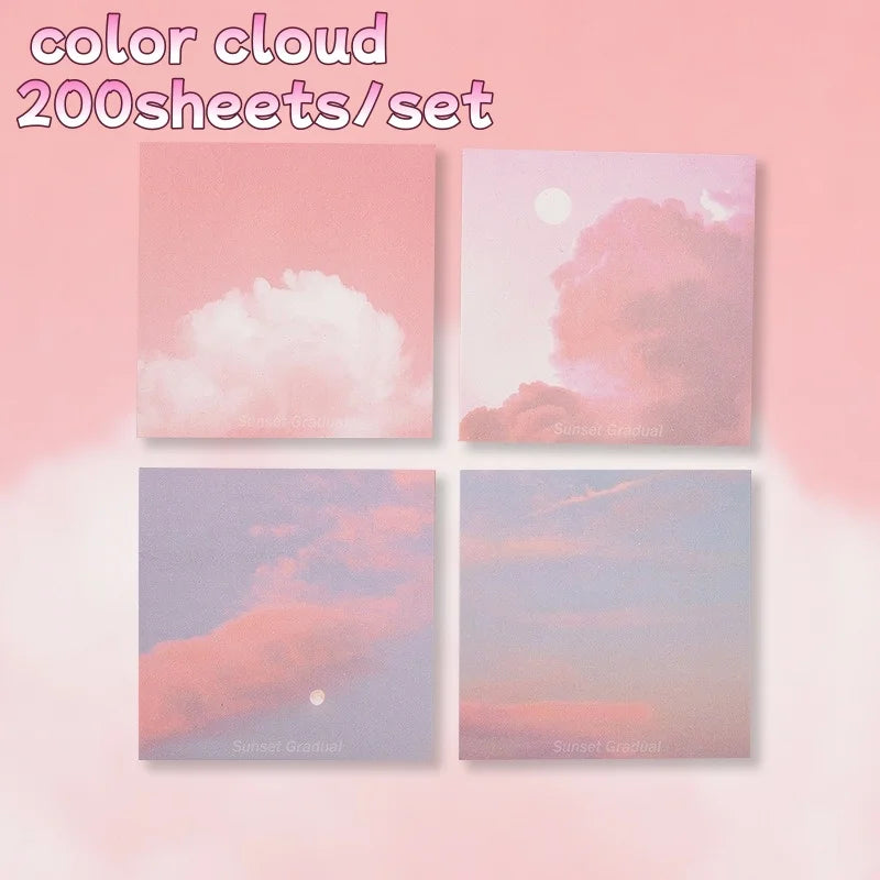 200 Sheets Gradient Color Sticky Notes Set