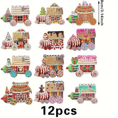 Painted Wooden Christmas House Ornament