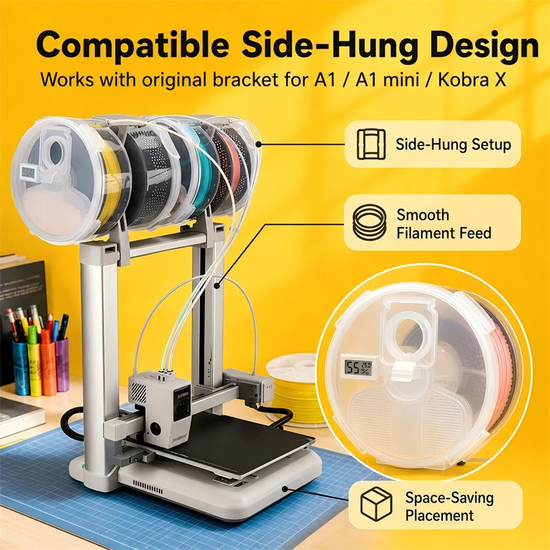 Airtight Wall-Mounted 3D Printer Filament Dry Box