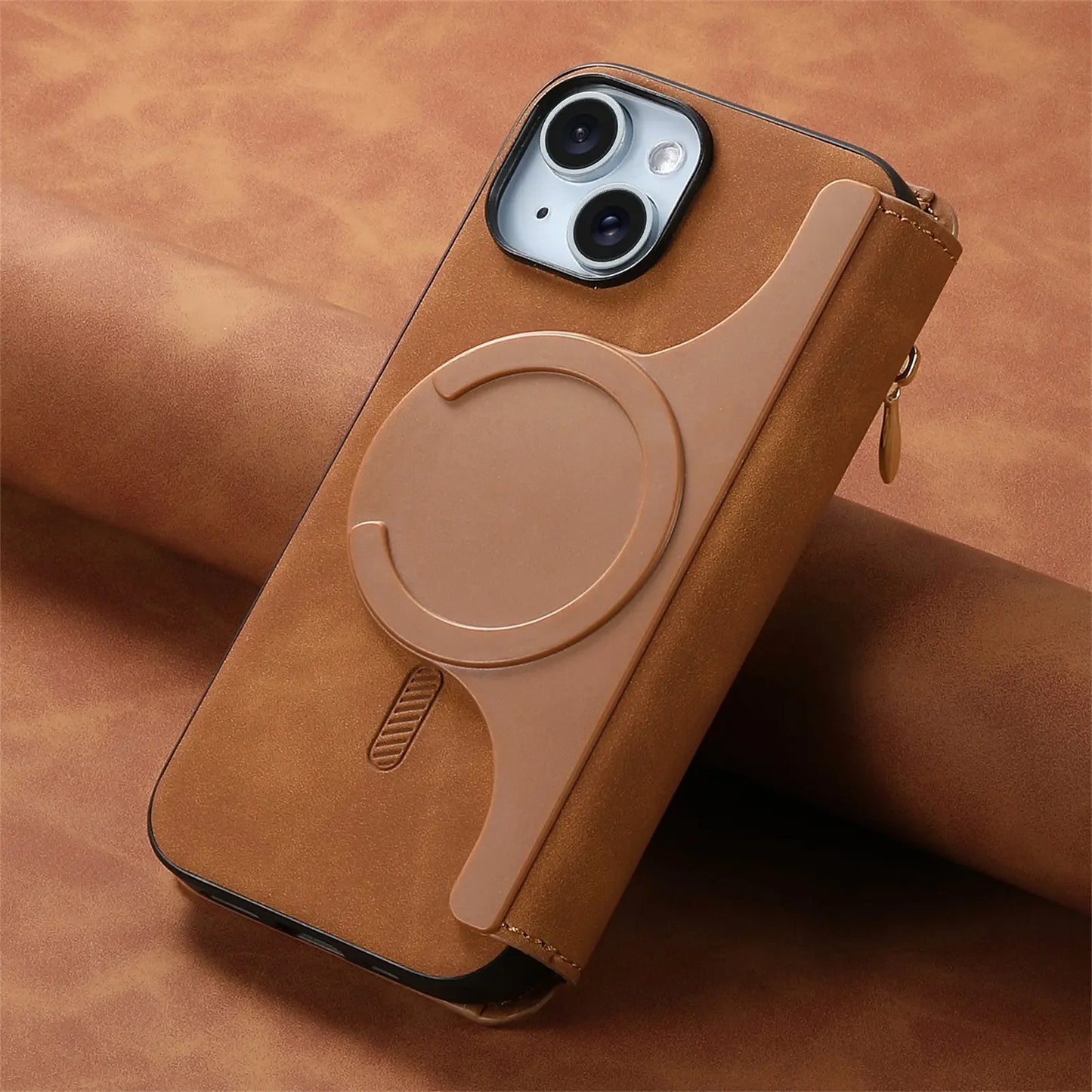 2 in 1 Magnetic Leather Wallet Case For iPhone