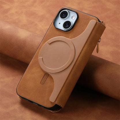 2 in 1 Magnetic Leather Wallet Case For iPhone