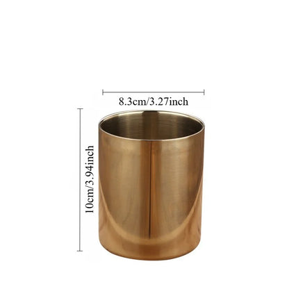 Brass Gold Round Metal Pen Holder
