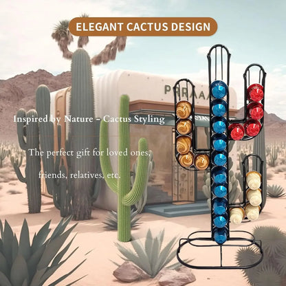 Cactus Shaped Coffee Pod Holder – 48 Capsule Storage Stand