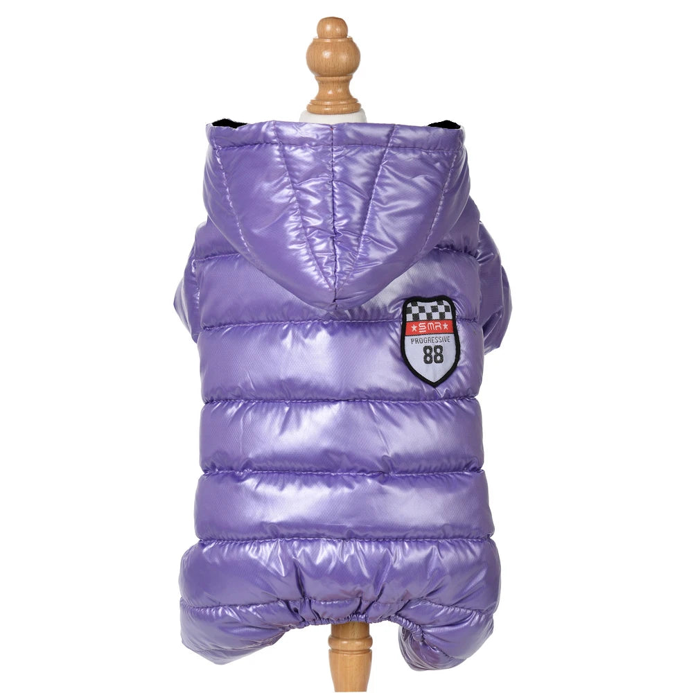Waterproof Hooded Dog Winter Jumpsuit for Small & Medium Pets