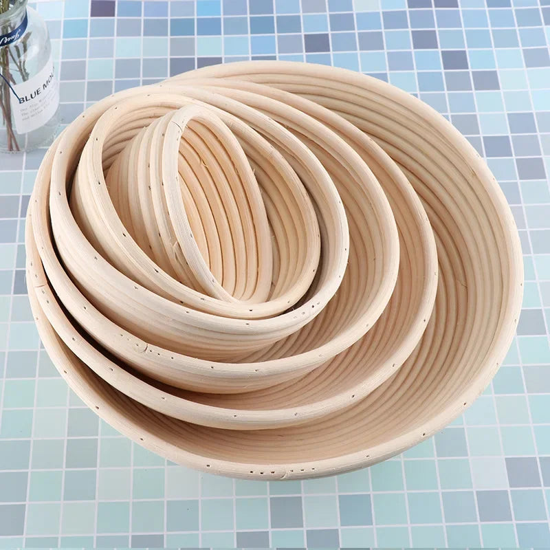 Oval Rattan Banneton Proofing Basket for Sourdough Bread with Washable Linen Liner