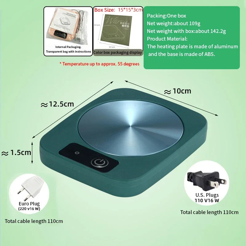 55°C Smart Cup Warmer with Metal Heating Plate