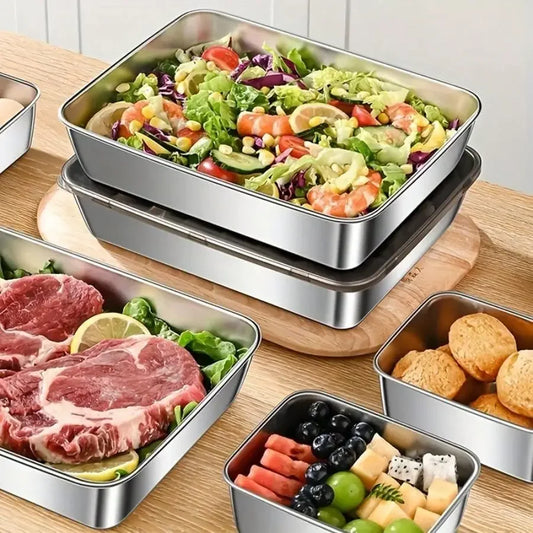 Leak-Proof Stainless Steel Food Storage Container Set