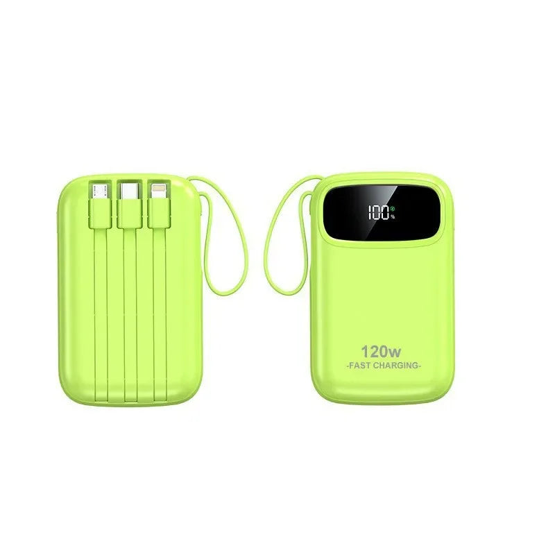 120W Fast Charging Power Bank with Built-in Cable