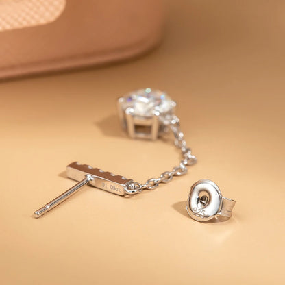 925 Sterling Silver Moissanite Tassel Earrings