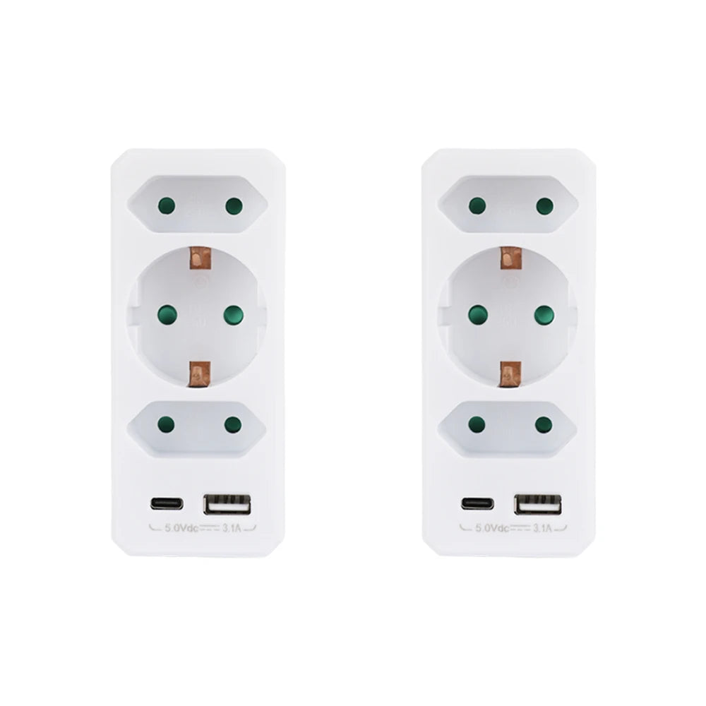5-in-1 Wall Outlet Extender with USB & USB-C