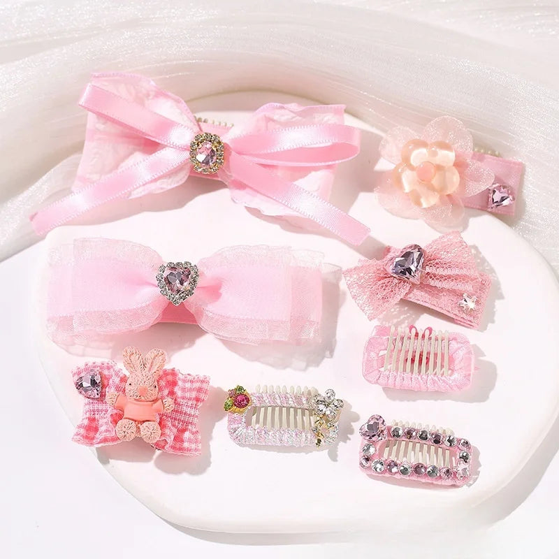 Pink Satin Pet Hairpin