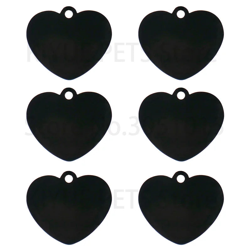 Heart-Shaped Stainless Steel Pet ID Tag Set