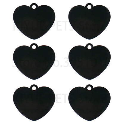 Heart-Shaped Stainless Steel Pet ID Tag Set