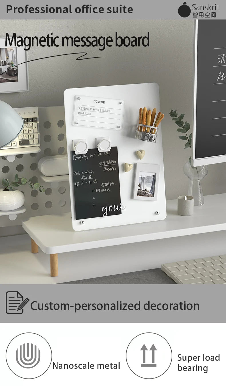 Magnetic Tabletop Bulletin Board with Stand