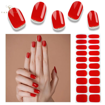 Semi-Cured Snowflake Gel Nail Stickers