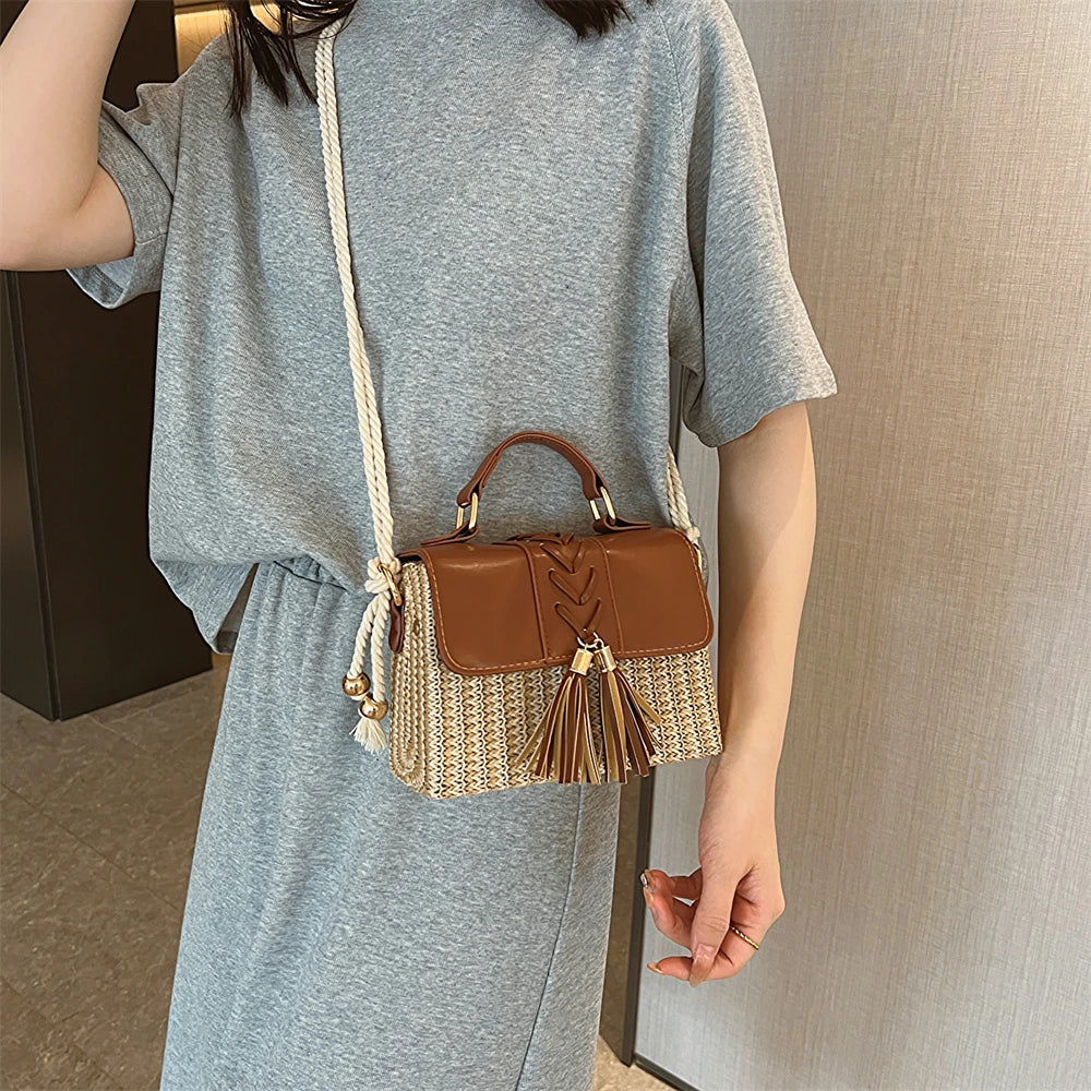 Straw Crossbody Beach Handbag
