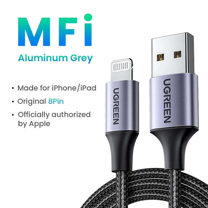 Apple Certified USB-A to Lightning Cable – 2.4A Fast Charge