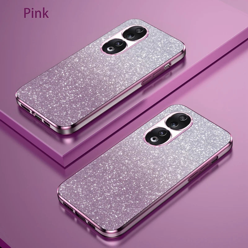 Luxury Electroplated Glitter Case For Honor 90 Pro Transparent Phone Back Cover