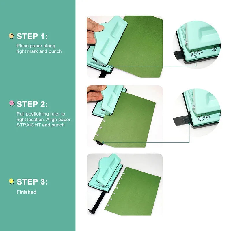 Fromthenon 4-Hole Mushroom Hole Punch for Discbound Notebooks