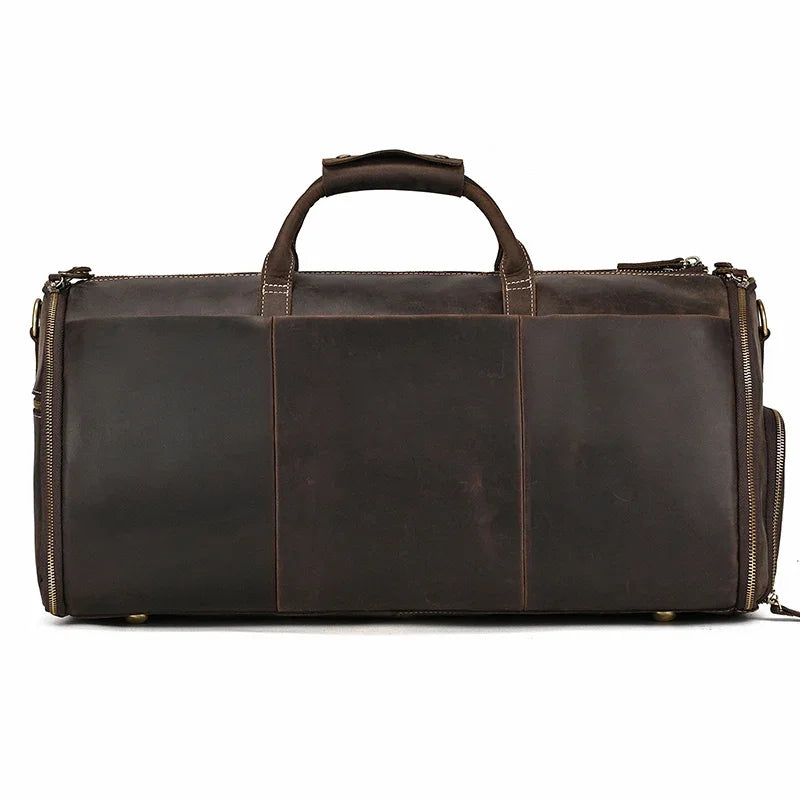 Crazy Horse Leather Travel Bag for Suits