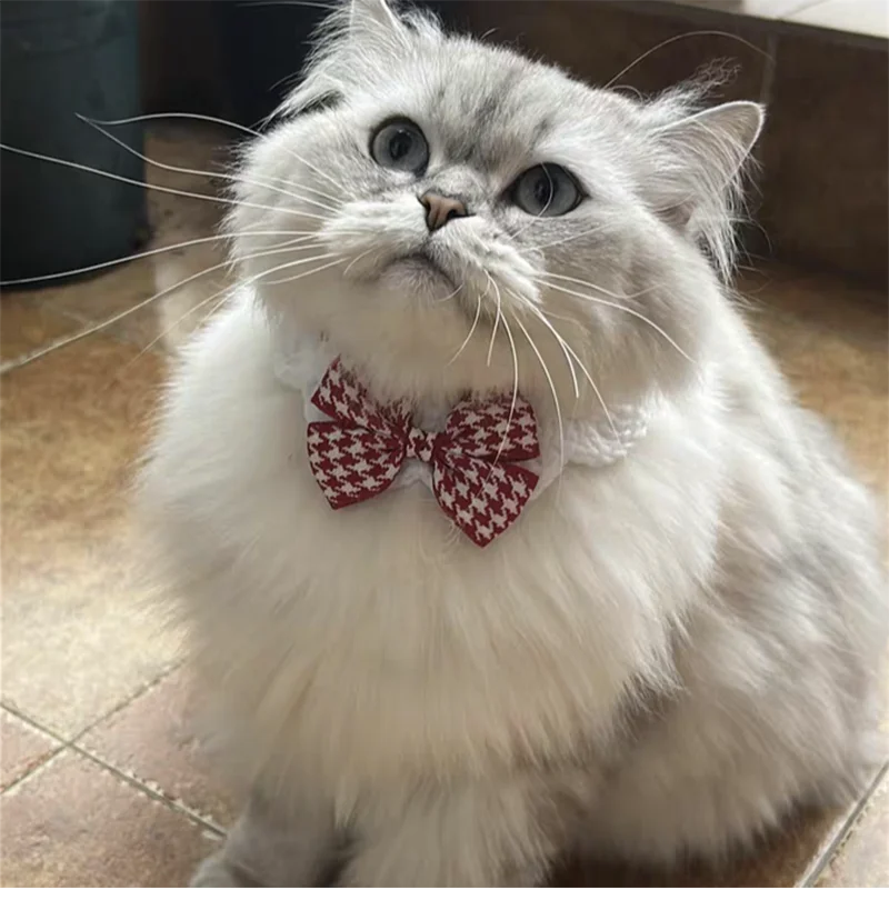 Cute Crocheted Cat Bow Tie Collar