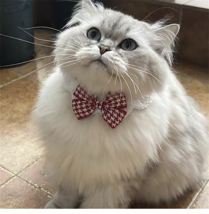 Cute Crocheted Cat Bow Tie Collar