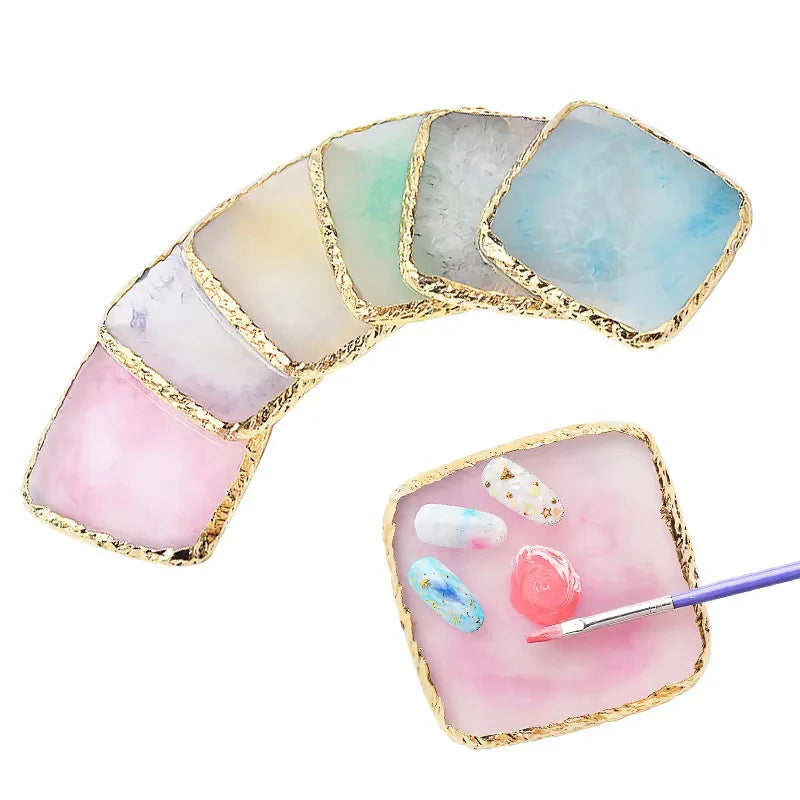Natural Resin Stone Nail Art Display Palette
