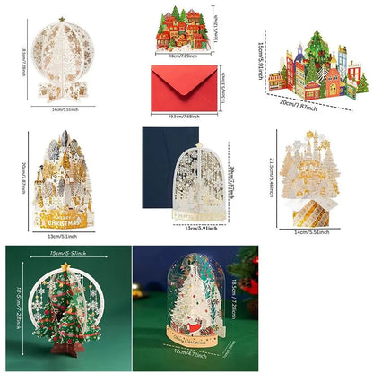 3D Pop-Up Christmas Greeting Card with Envelope