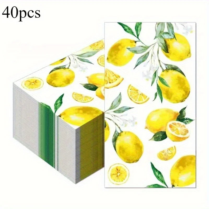 Lemon Print Disposable Paper Napkins