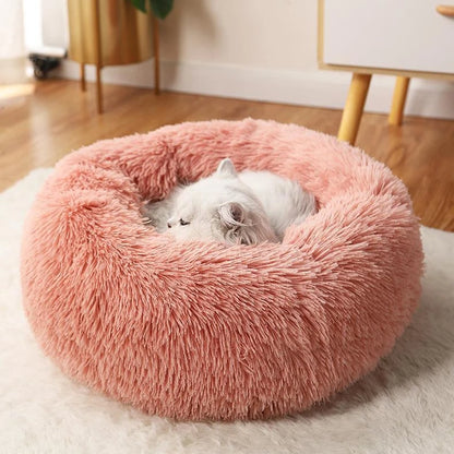 Calming Plush Donut Pet Bed
