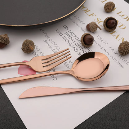 PINKTEN 6-Piece Gold Stainless Steel Dinner Fork Set