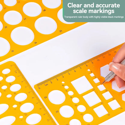 Circle & Oval Geometry Template Ruler Set