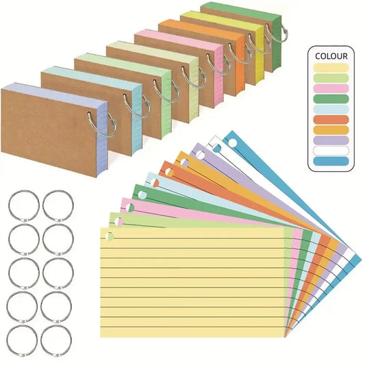 Loose-Leaf Binder Flash Cards Memo Book – 3 × 50 Sheets