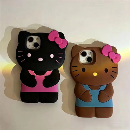 Bowknot Kitty 3D Silicone Phone Case