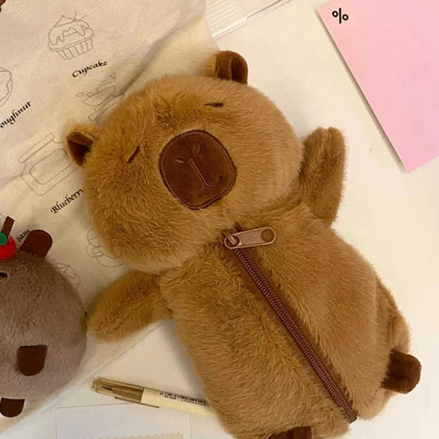 Creative Plush Capybara Large Capacity Pencil Case