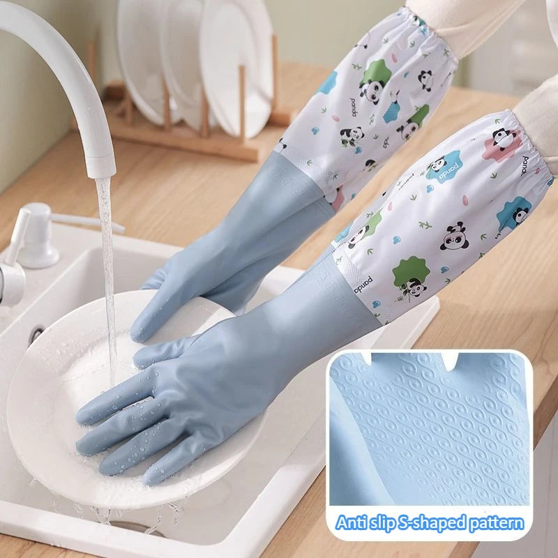 Long Sleeve Waterproof PVC Cleaning Gloves