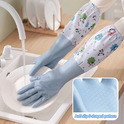 Long Sleeve Waterproof PVC Cleaning Gloves
