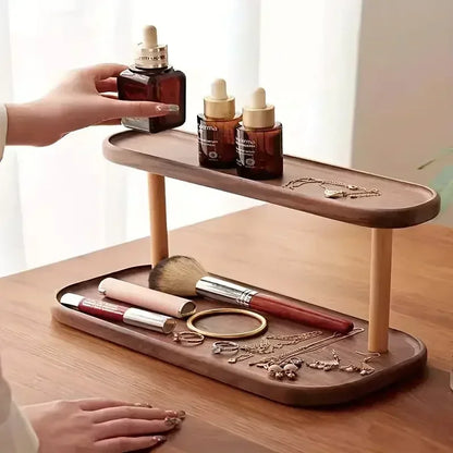 2-Tier Wooden Desktop Storage Shelf Organizer