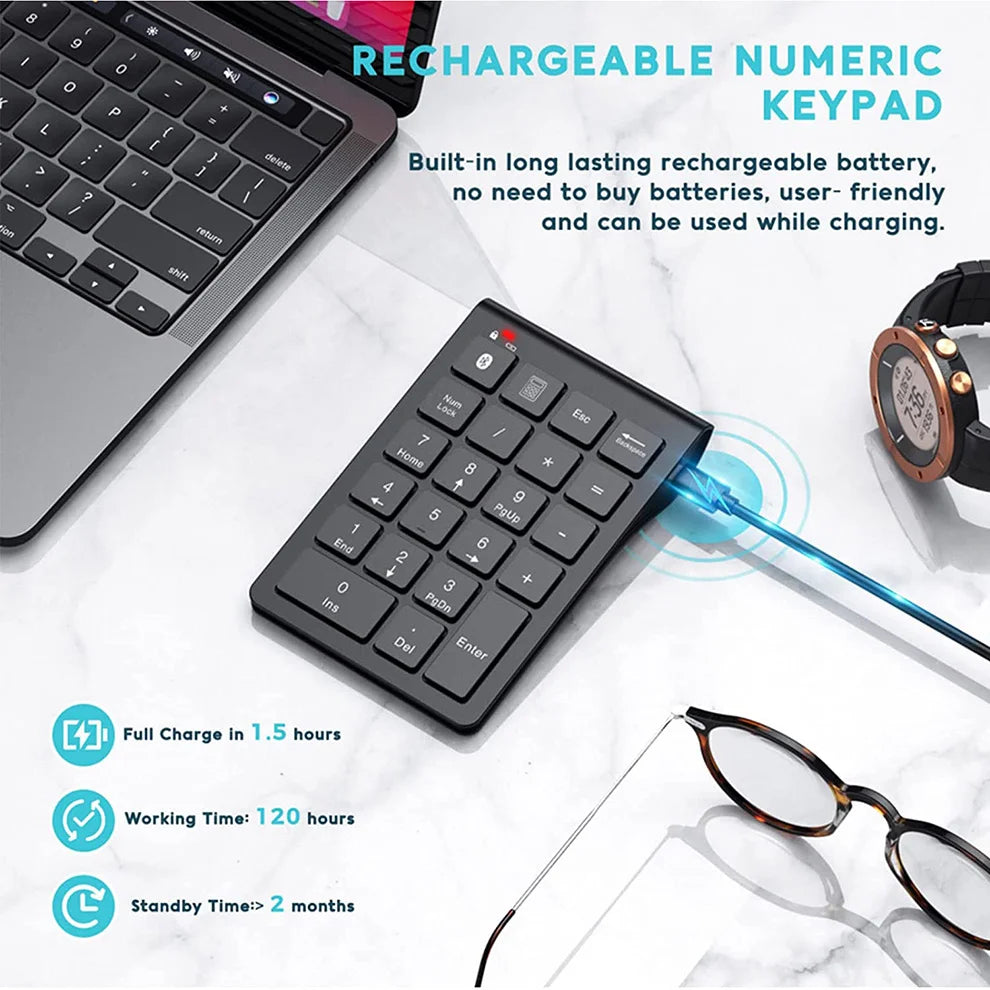 Rechargeable Bluetooth Numeric Keypad