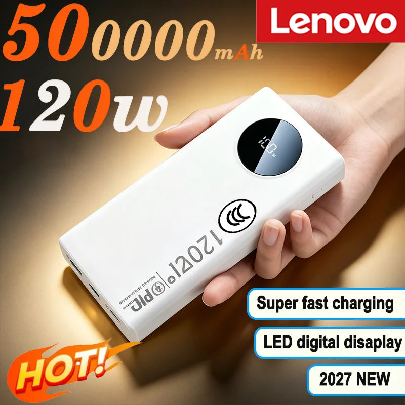 Lenovo 120W Fast Charging Power Bank with Digital Display
