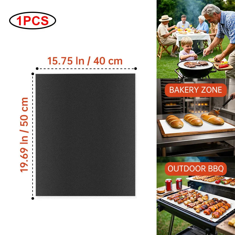 Heat Resistant Teflon Grill & Baking Mat for BBQ, Oven & Air Fryer