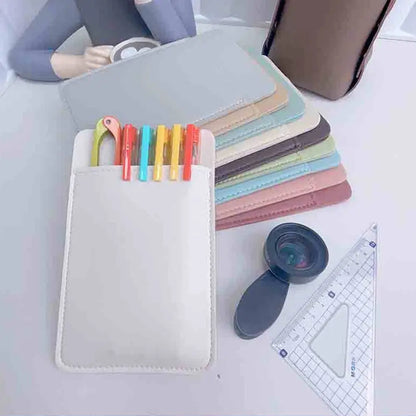 Double-Layer PU Leather Pencil Case