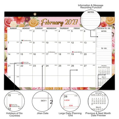 2027 Large Wall Calendar Planner – 18 Month Monthly Organizer