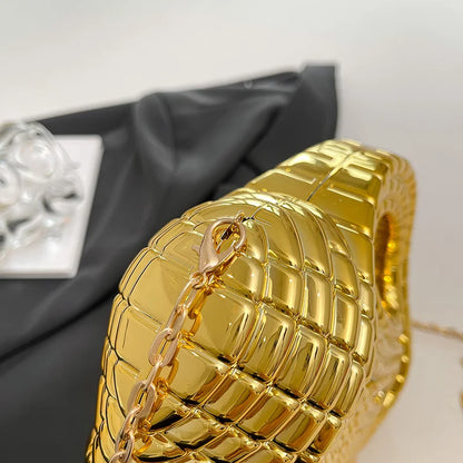 Metallic Acrylic Woven Handbag