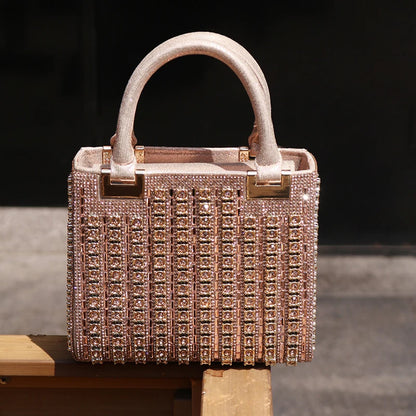Crystal Inlaid Evening Satchel Bag