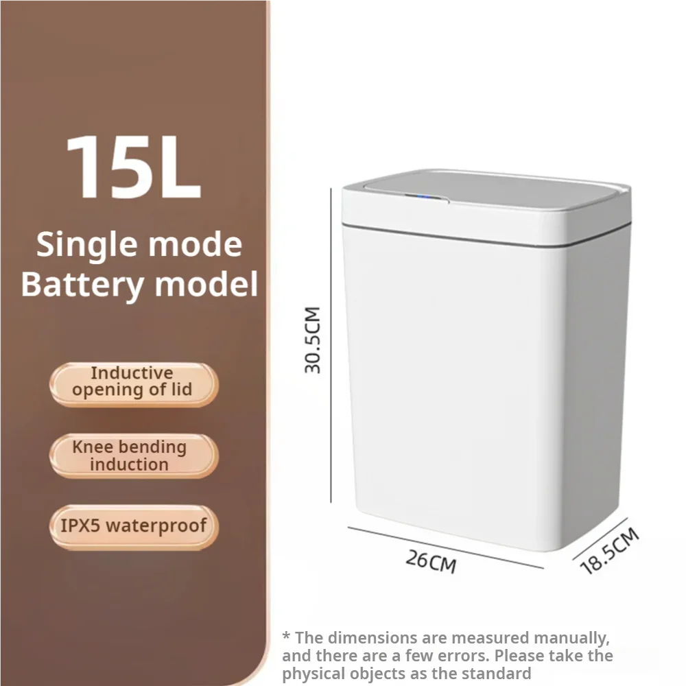Smart Bathroom Trash Can 15L